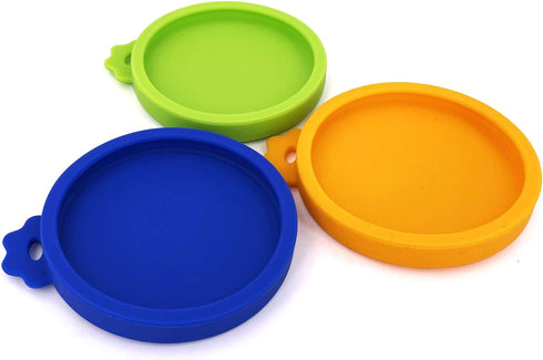 Comtim 3 Pack Cat Food Can Lids, Silicone Small Pet Food Can Covers for 3 oz Cat Food Cans