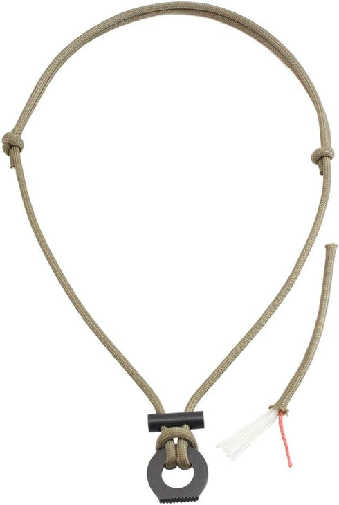PSKOOK Fire Starter Necklace, Survival Paracord Necklace with Flint and Steel for Camping
