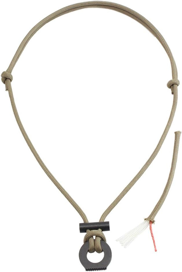 PSKOOK Fire Starter Necklace, Survival Paracord Necklace with Flint and Steel for Camping