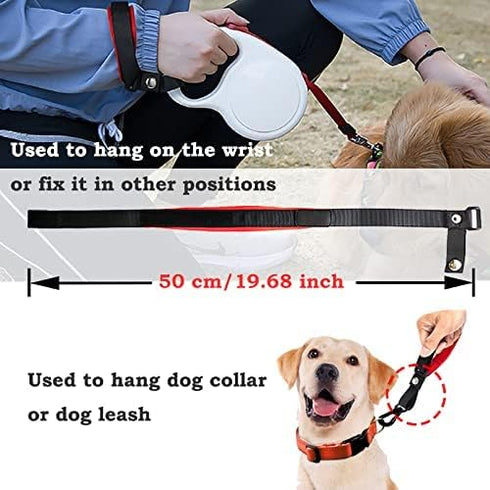 2 Pack Adjustable Wrist Strap for Dog Leash, Hands-Free Safety Strap, Soft Comfortable Diving Fabric, Black Color