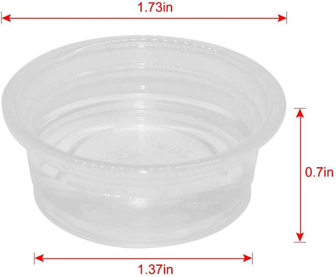 SLSON 100 ct Small Gecko Food and Water Cups, 0.5 oz Plastic Feeder Bowls for Crested Gecko Lizard & Small Pets