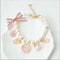 1Pc Pink Medium Dog Pearl Collar, Cute Bow Necklace, Pet Accessories for Dog Cat Collars, Harnesses and Leashes (M)