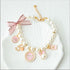 1Pc Pink Medium Dog Pearl Collar, Cute Bow Necklace, Pet Accessories for Dog Cat Collars, Harnesses and Leashes (M)
