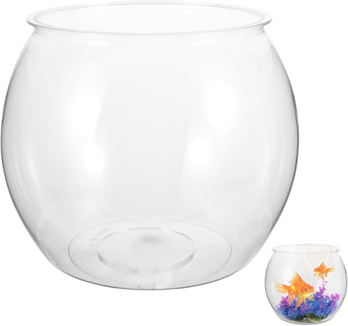 Transparent Clear Plastic Fish Bowl | Globe Fish Tank for Micro Landscape & Tabletop Fish Tank