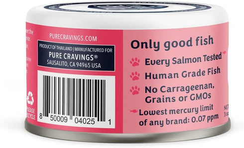 Salmon Flakes in Tuna Consommé, Canned Wet Cat Food Soup, 3oz, Pack of 12, Grain-Free Protein