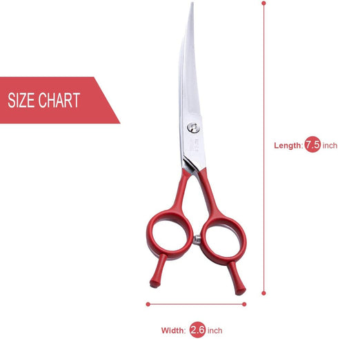 LovinPet 6CR Dog Grooming Scissors - Curved Safety Blunt-tip Scissors for Dogs & Cats, Left/Right-Handed