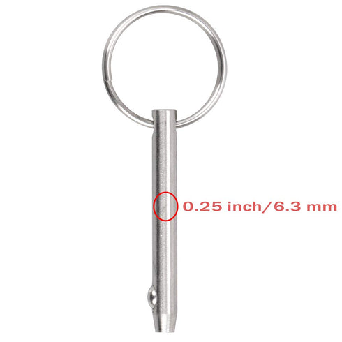 Quick Release Pin Bimini Top Pin, 0.25 Inch Diameter, 3 Inch Total Length, 4 PCS Full 316 Stainless Steel
