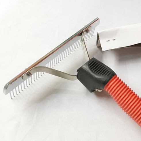 FRCOLOR Pet Comb Cleaning Brush - Dog Shedding Brush, Horse Rake Comb, Pet Cleaner, Self-Cleaning Hair Removal Comb