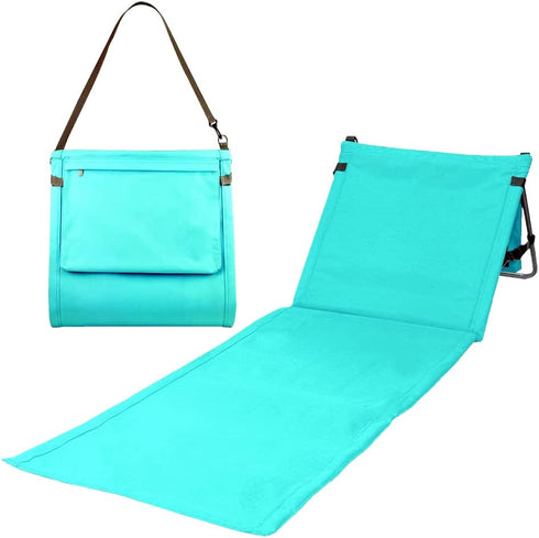 Bo-Toys Bo Toys Portable Beach Mat Lounge Chair and Tote (Plain Blue)
