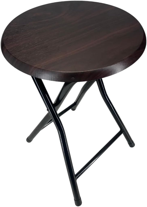 MOON FLOWER Portable Folding Chair with Wooden Seat | Ideal for Picnics, Camping Trips, or Outdoor Events, Brown - No