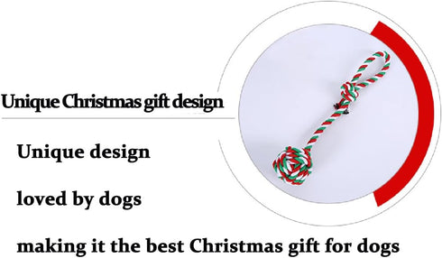 Dog Chew Toys Set of 4 for Small and Medium Dogs, Tug Christmas Ball Rope Toy for Boredom and Teeth Cleaning