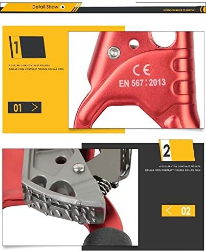 SRT Climbing Hand Ascender, Aviation Light Alloy Ergonomic Rappelling Gear for Left Handed Arborist