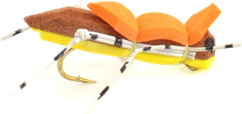 The Fly Fishing Place Basics Collection - 10 Dry Fishing Grasshopper Flies, Foam Hoppers Dry Fly Assortment - 5