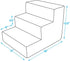 Best Pet Supplies Dog Stairs - Ash Gray Linen - 3-Step - Non-Slip Foam Pet Steps for Small Dogs & Cats
