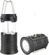 LED Camping Lantern, Solar and Rechargeable, Portable Light for Daily, Camp, Hiking, Emergency, Black