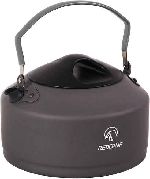 REDCAMP 0.9L Small Outdoor Camping Kettle - Aluminum Water Pot with Carrying Bag for Tea