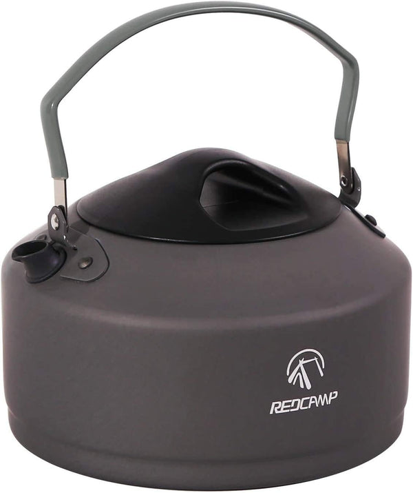 REDCAMP 0.9L Small Outdoor Camping Kettle - Aluminum Water Pot with Carrying Bag for Tea
