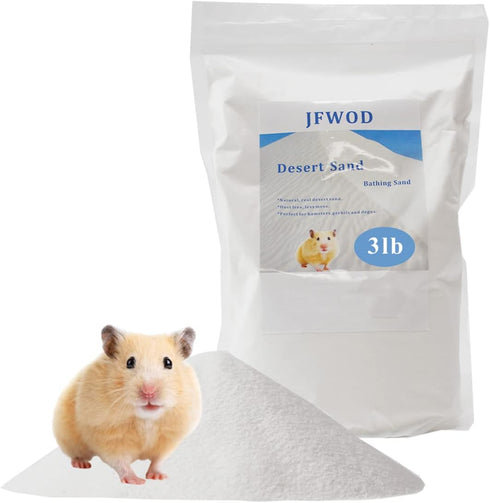 JFWOD 3lb Chinchillas Hamster Bath Sand, Dust Free Desert Sand or Potty Litter Sand for Hamster Gerbil Syrian Mice