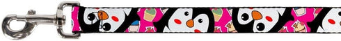 Buckle-Down Pet Leash - Penguins w/Cupcakes Fuchsia/Multi Color - 6 Feet Long - 1.5" Wide