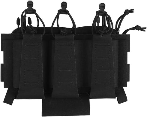 Triple 5.56 Mag Pouch with Utility Bag, Hook-and-Loop Tactical Placard for Magazines