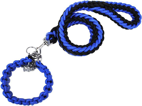 Heavy Duty Dog Collar and Leash Set, Strong 4 FT Nylon Braided Rope Dog Leash for Small Medium Large Dogs