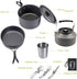Lightweight Portable Camping Cookware Set - Pot, Pan, Kettle, Cups, Spoon, Fork, Cutter with Carry Bag for Outdoor