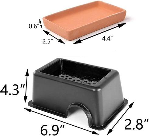 Tfwadmx Reptile Hide Box, Gecko Hideout and Cave with Water Supply for Lizards, Snakes, and Frogs