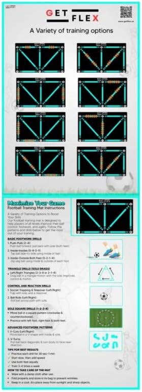 Soccer Training Mat with Kick Trainer & Ball Controller, Adjustable Waist Belt & Elastic Rope, Improve Footwork