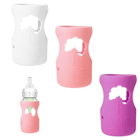 NYTGAH 3 Pack Silicone Sleeve for Dr. Brown Wide-Neck Bottle 9 oz, Anti