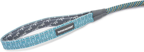 Winchester Pet 6 Foot Rope Leash - Heavy Duty Poly Blend for Large Medium Breed Dogs, Aqua Haze Color, Carabiner Clasp