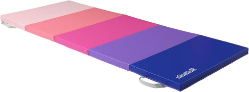 Matladin 76"L 30"W 1.5"Th Folding Gymnastics Gym Exercise Aerobics Mat, x x Folding Exercise Mat, Easy to Clean PU