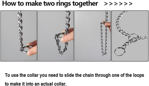 Chain Dog Training Choke Collar, SUS304, 20in, 3.0mm for Effective Training