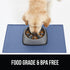 Gorilla Grip 100% Waterproof Raised Edge Silicone Pet Feeding Mat - Dog Cat Food Mats Protect Floors, 16x10, Blue