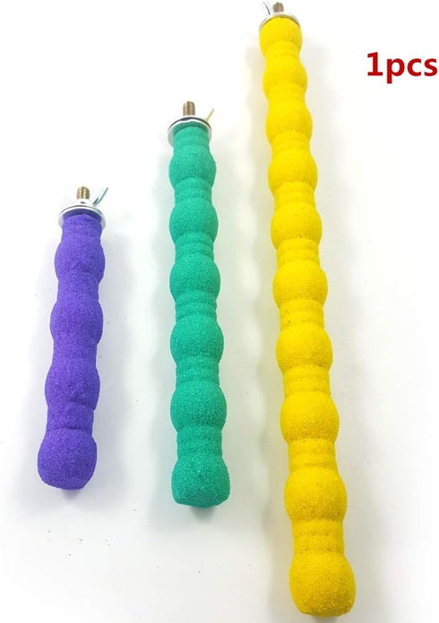 Litewoo Yellow Pet Bird Perch for Small Medium Birds, Nature Wood Quartz Sand Branch, 10.2in Cage Accessories