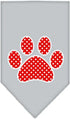 Pet and Dog Bandana Screen Printed, Red Swiss Dot Paw Yellow Small