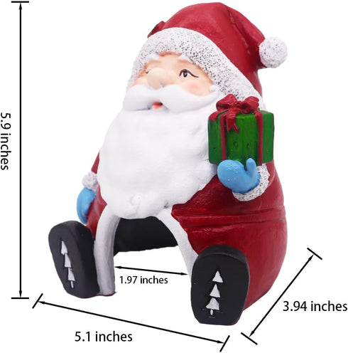 Santa Claus with Gifts Aquarium Ornament Christmas Fish Tank Decorations for Betta Hiding 5-30 Gallon Tank, White and Red