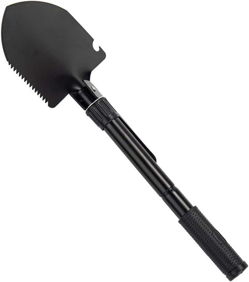 Gardening Folding Shovel Military Camping Shovel, Survival Gear Entrenching Tool with Carrying Pouch (Black Zipper