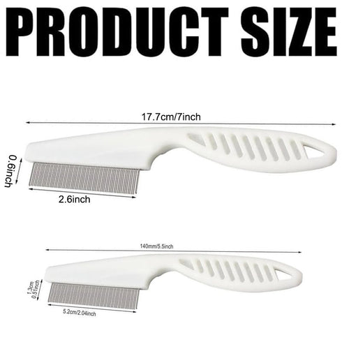 Pet Hair Comb, Multifunctional Flea Comb for Dog and Cat, 2 in 1 Grooming Tool for Face and Paws