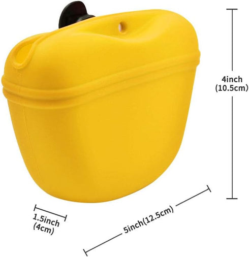 AUDWUD Silicone Dog Treat Pouch - Clip on Portable Training Container with Magnetic Buckle and Waist Clip, No BPA