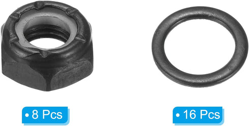 PATIKIL Skateboard Lock Nuts Set - Skateboard Truck Axle Washers Spacer Hardware Repair Kit for Longboard Cruiser.