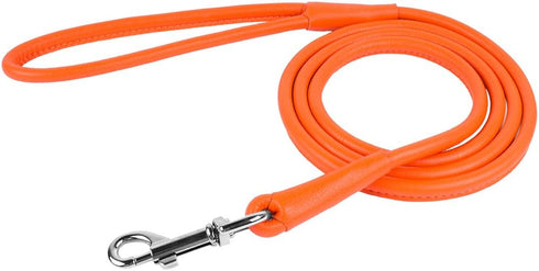 CollarDirect Rolled Leather Dog Leash 4ft, Soft Padded Training Lead 6ft for Small Medium Large Dogs
