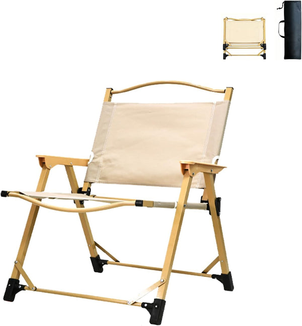 Folding Camping Chair, Outdoor Chair with Wooden Armrests,Folding Chair for Camping, Hiking,
