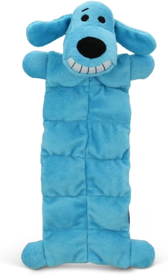 Smiling Loofa Mat Plush Dog Toy, 12 inch Long with 13 Squeakers,