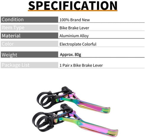 Keenso Ultralight Aluminum Alloy Bike Brake Levers, Oil Slick Cycling Accessory for Road/Mountain Bikes