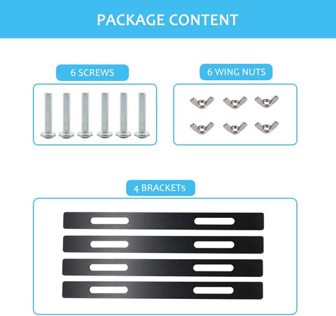 Mounting Brackets with Screws and Nuts for Bike Basket Installation, Metal Sheets Iron Plates Basket Holder Mount Adapter for Bicycle Cargo Rack, DIY Crafts Home Decor