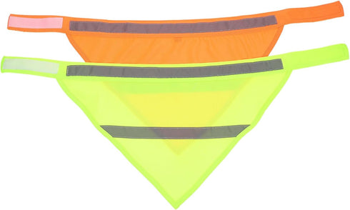POPETPOP 2pcs Pet Triangle Towel Bibs, Orange Reflector Vest for Night Walking, Small Dog Safety