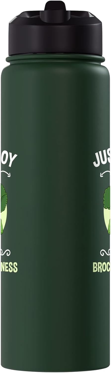 Just A Boy Who Loves Broccoli And Fitness Fitness Fanatic Stainless Steel Insulated Water Bottle with Broccoli Design