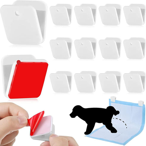 Kandishiex US 12pcs Dog Wall Pee Pad Holder Self-Sticky Pee Pad Wall Clip