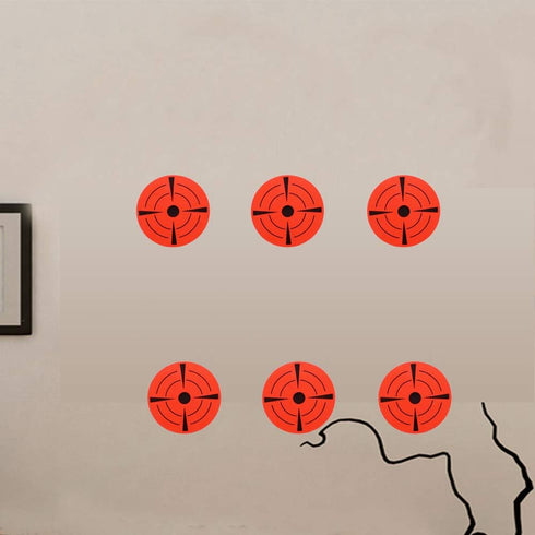 Hybsk Target Pasters, 3 Inch Round Adhesive Shooting Targets, Fluorescent Red and Black