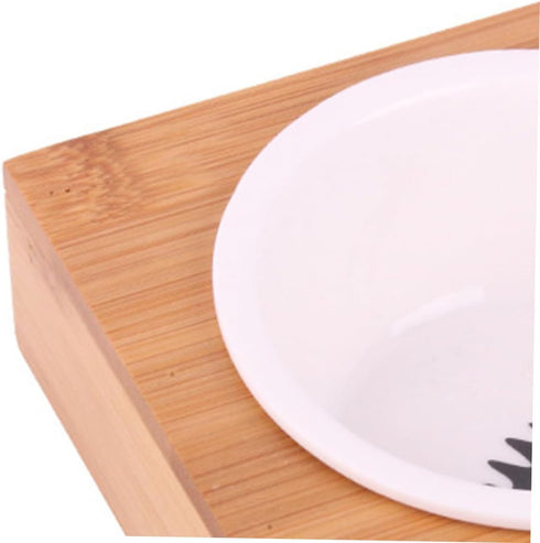 1 Table Single Bowl Pet Supplies Dogs Bowls Dog Feeder Pet Table Pet Food Bowls Pet Dining Table Ceramics Pet Feeder Pet Bowl Pet Cat Bamboo